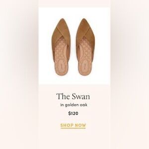 Birdies Swan leather slip-on mules Golden Oak suede Pointed-toe slides Sz 10.5